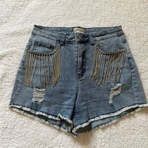 Altar’d State Denim Shorts with Rhinestone Detail